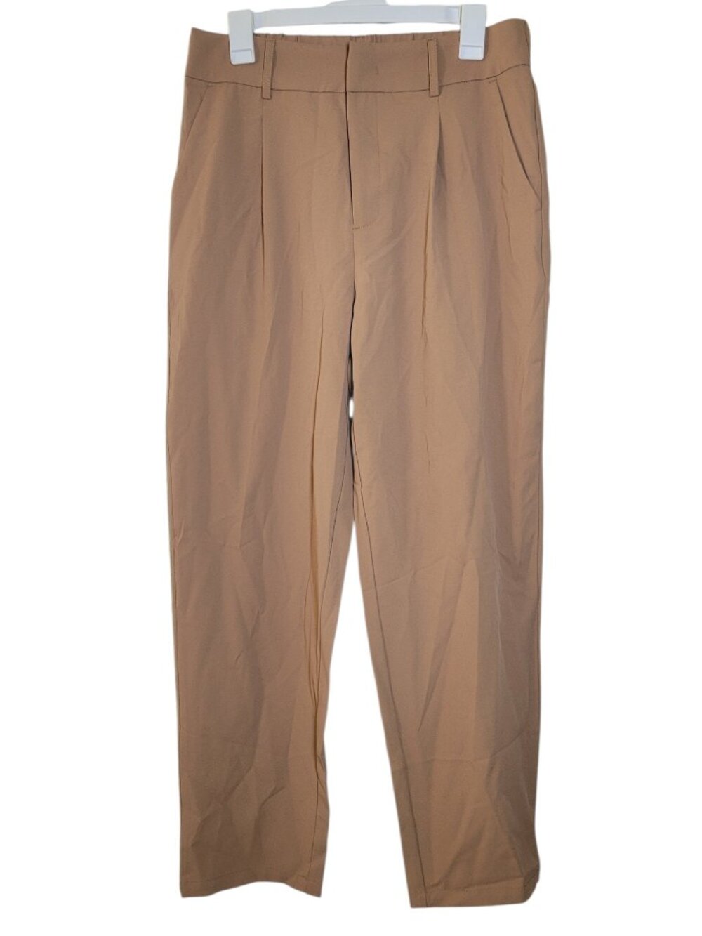 Halara Flex High Waisted Pleated Straight Leg Dress Work Pants Tan Women Large